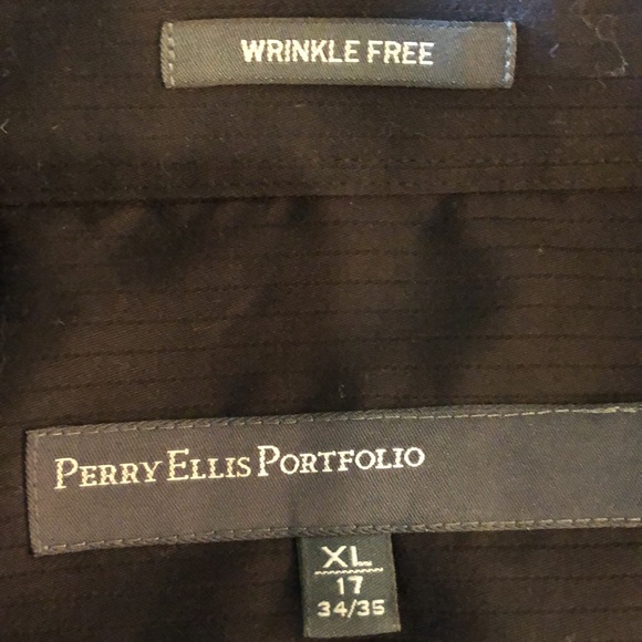 PERRY ELLIS WRINKLE FREE BUTTON DOWN XL 17 35/35 - Picture 7 of 8